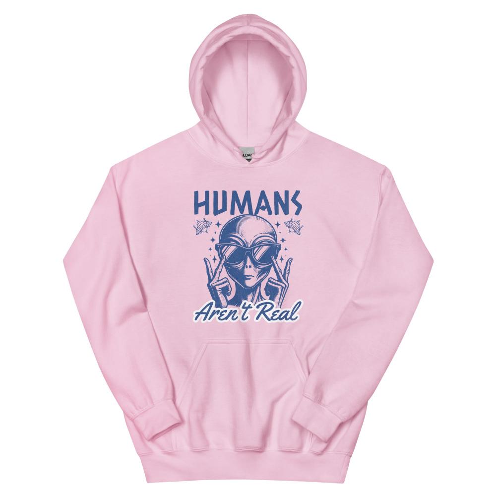 Humans Aren't Real Alien Hoodie - Light Pink Color - https://ascensionemporium.net